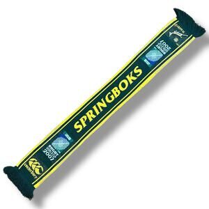 Retro Sprongoboks South Africa Rugby Scarf 2007 Rugby World Cup Green Knit